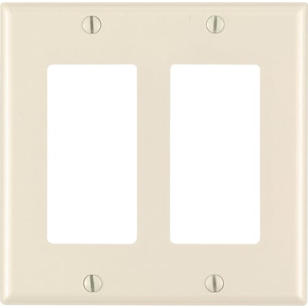 Leviton Leviton Decora Light Almond 2 gang Thermoset Plastic Decorator Wall Plate 1 pk 80409-00T